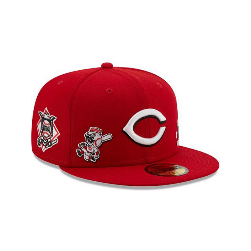 MLB Cincinnati Reds Multi 59Fifty Fitted (ZVT9887) - Red New Era Caps